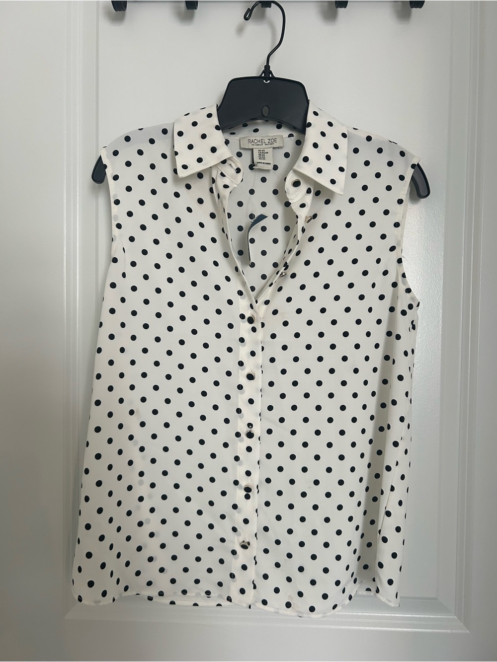NWT Rachel Zoe Sleeveless Polka Dot Blouse Size XS